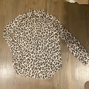 Ann Taylor Camp Shirt, Leopard Print